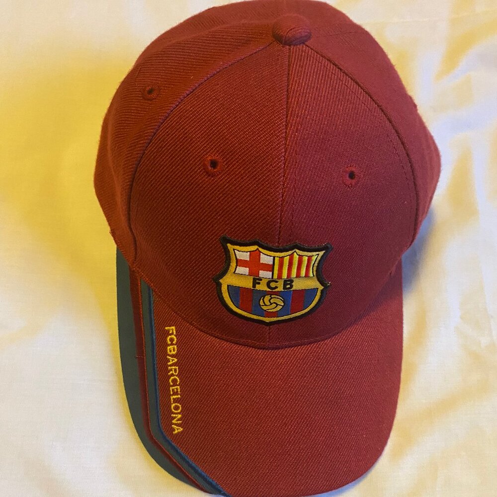 FC Barcelona Soccer Football Club Hat Cap Red FCB Official, Adjustable